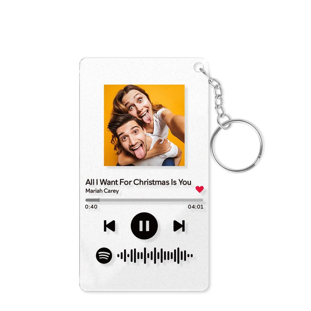 Custom Music Plaque Keychain Spotify Keychain Custom Valentine's Day Gifts